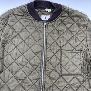 Vintage Zero Wear Olive Quilted Jacket Hippie Rancher Western Size Medium